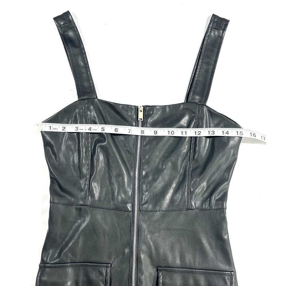 Love Tree Vegan Leather Sleeveless Strappy Dress Size Small No Belt - Picture 6 of 12